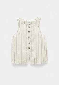 Phoebe Linen Blend Stripe Waistcoat