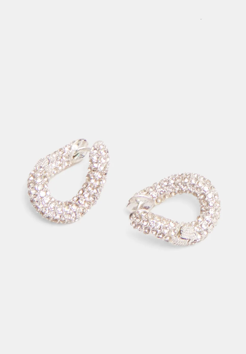 Pia Pave Twist Hoop Earrings