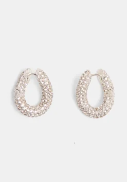 Pia Pave Twist Hoop Earrings
