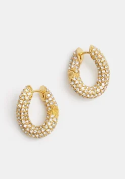 Pia Pave Twist Hoop Earrings