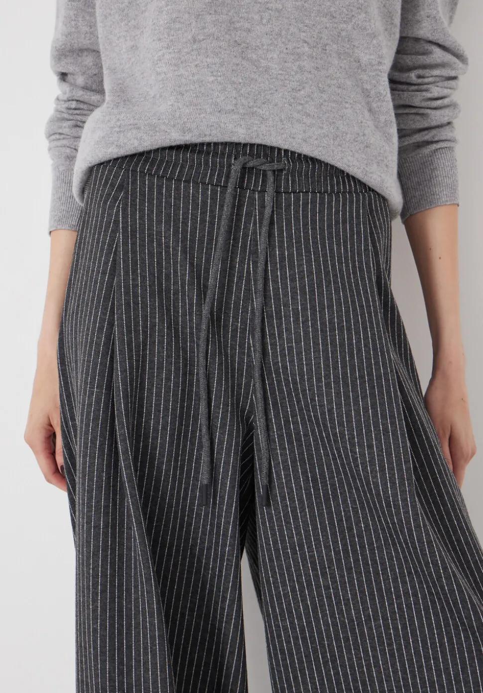 Pinstripe Wide Leg Jogger
