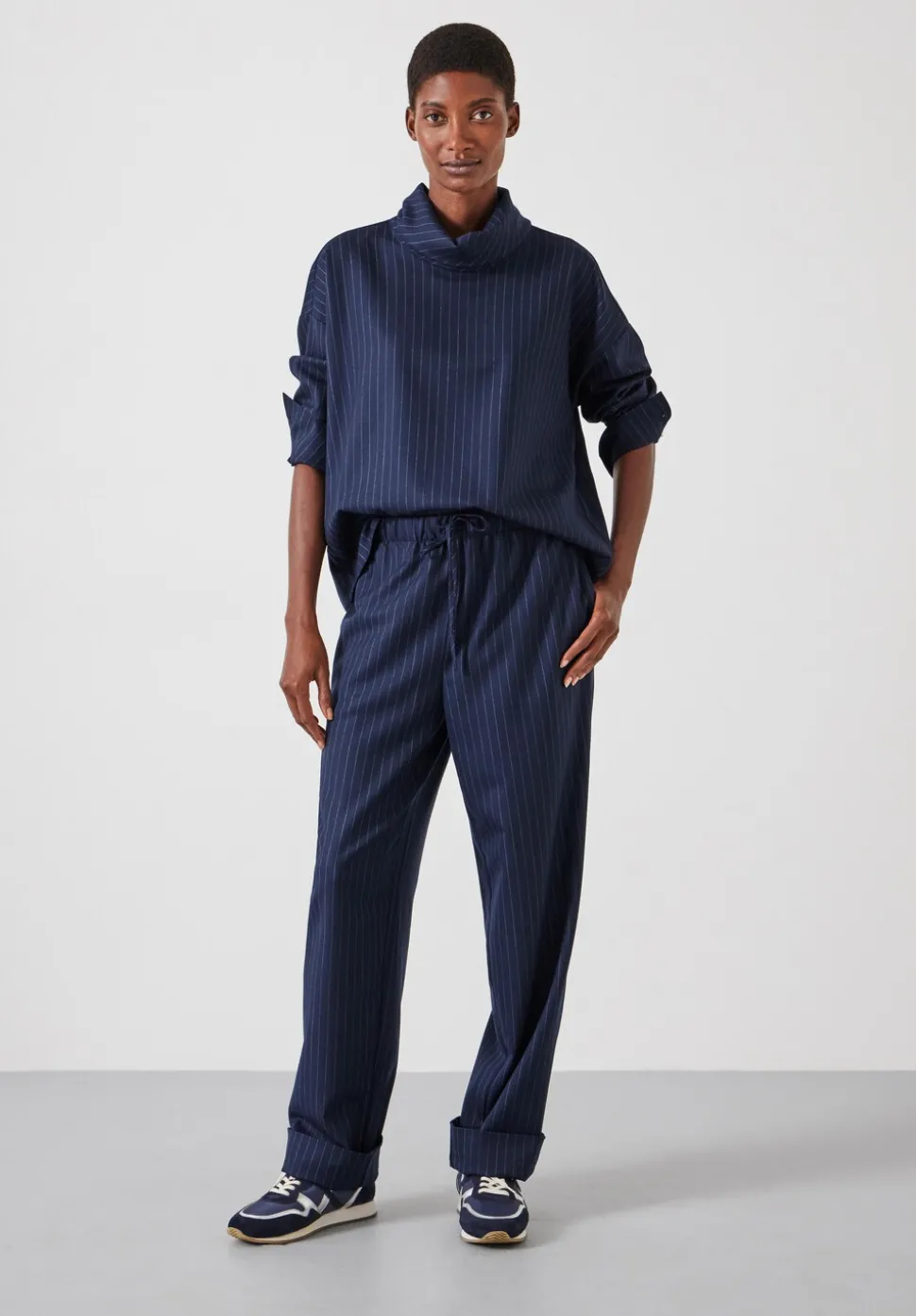 Pinstripe Wool Blend Top