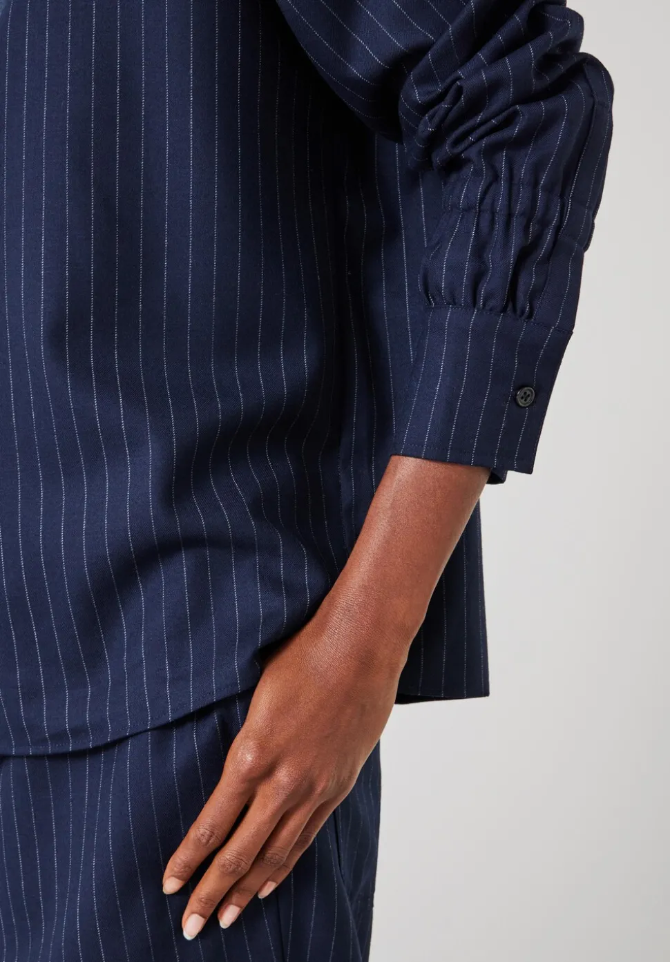 Pinstripe Wool Blend Top