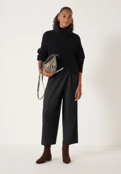 Pinstripe Wrap Detail Trousers