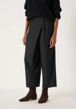 Pinstripe Wrap Detail Trousers