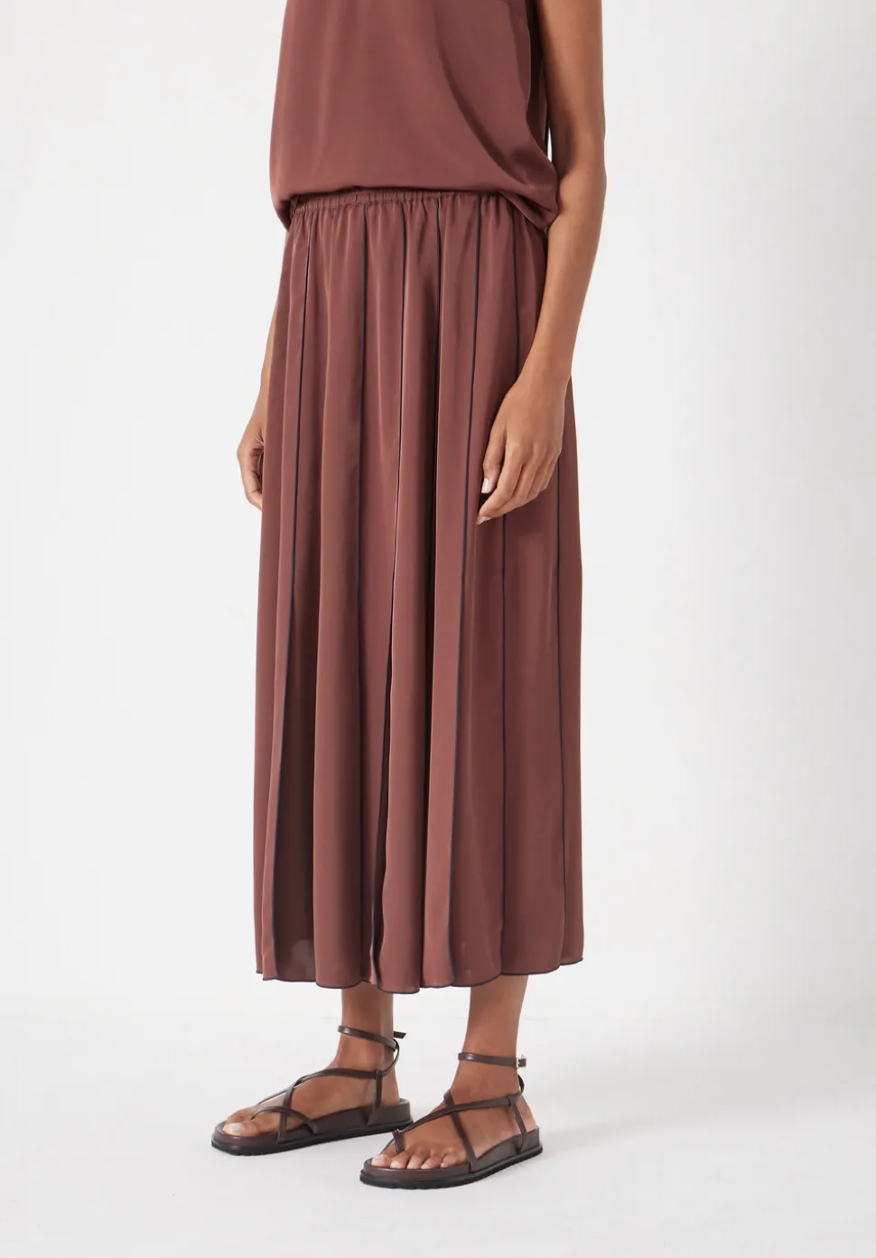 Pippa Satin Pleated Skirt