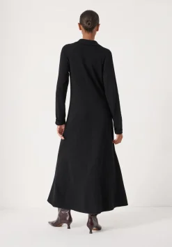 Polo Neck Knitted Midi Dress