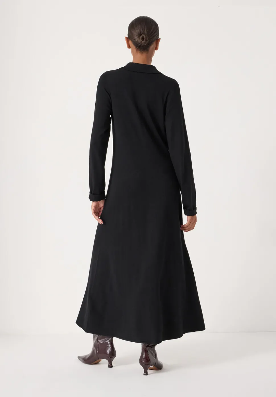 Polo Neck Knitted Midi Dress