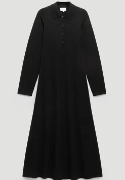 Polo Neck Knitted Midi Dress