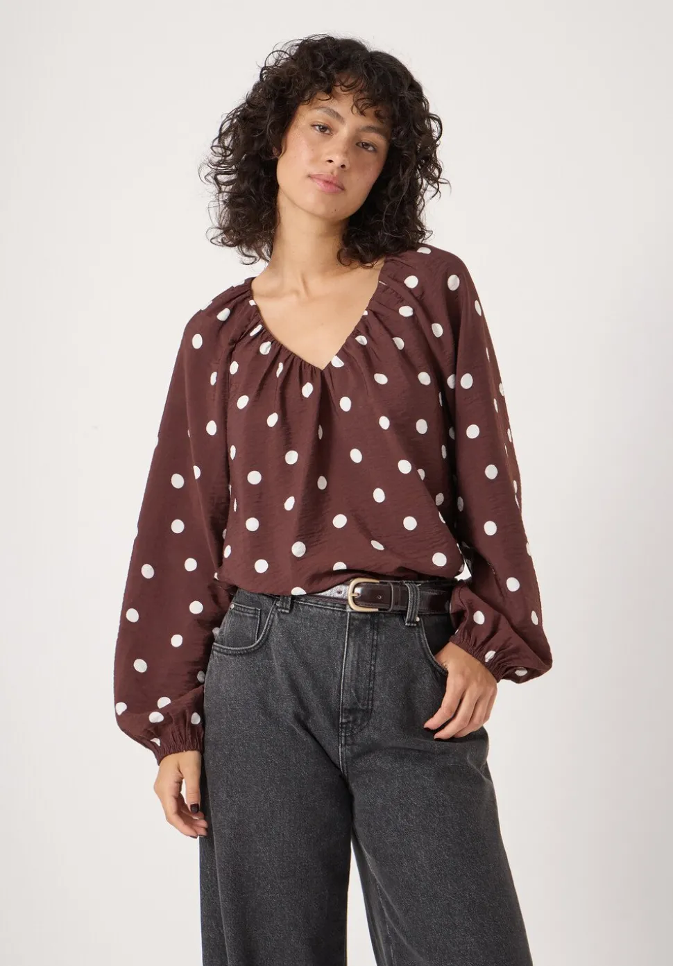 Printed Airflow V Neck Blouse