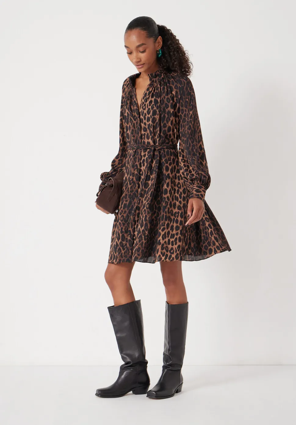 Printed Chiffon Mini Dress