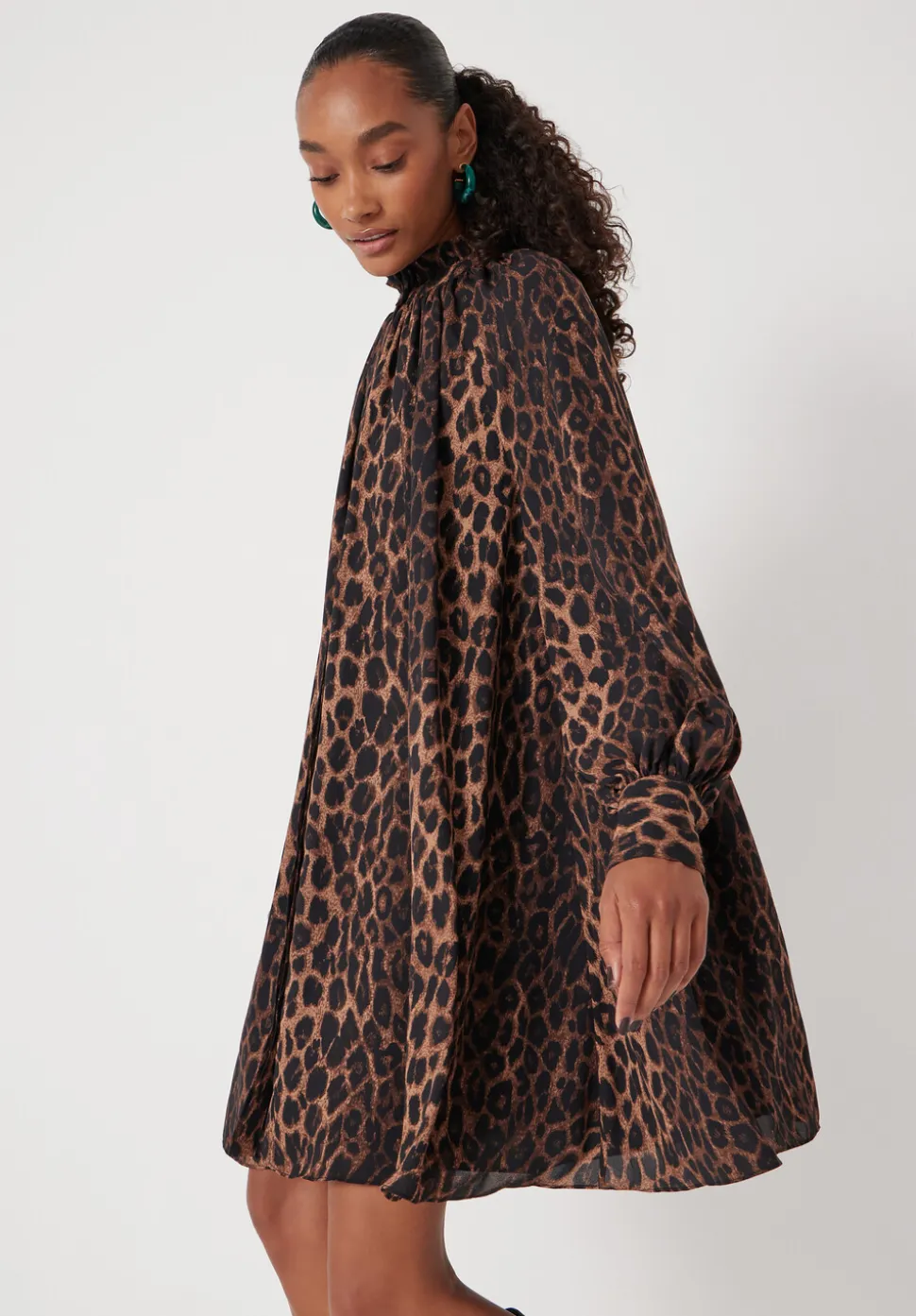Printed Chiffon Mini Dress