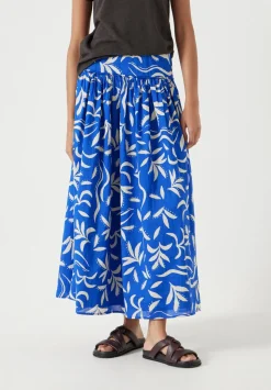 Printed Gathered Detail Cotton Skirt