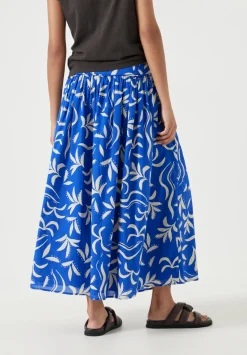 Printed Gathered Detail Cotton Skirt