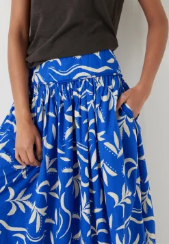 Printed Gathered Detail Cotton Skirt