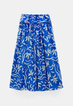 Printed Gathered Detail Cotton Skirt