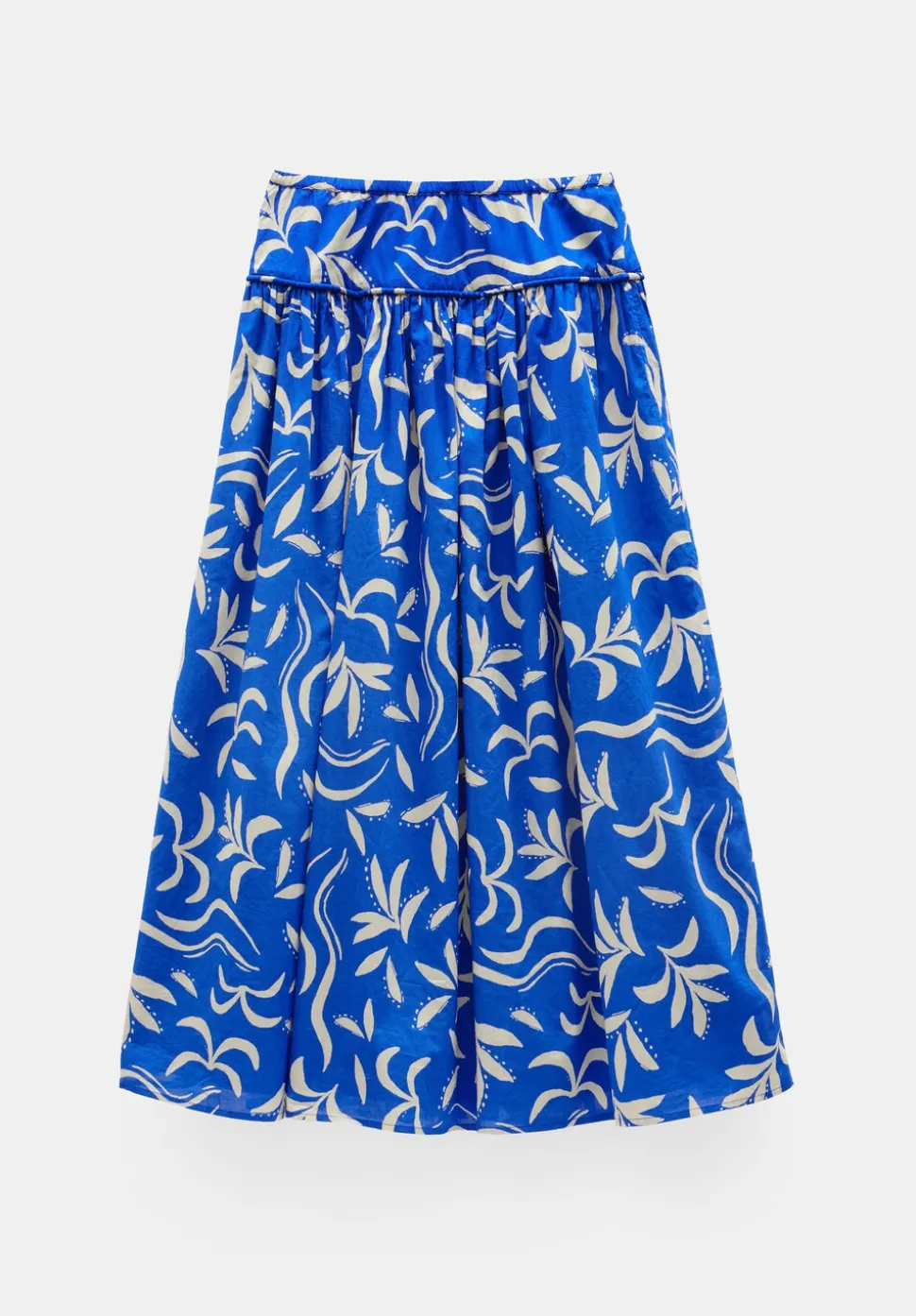 Printed Gathered Detail Cotton Skirt