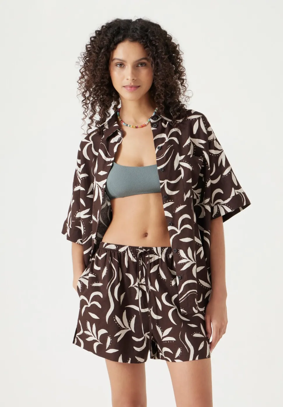 Printed Linen Blend Shirt