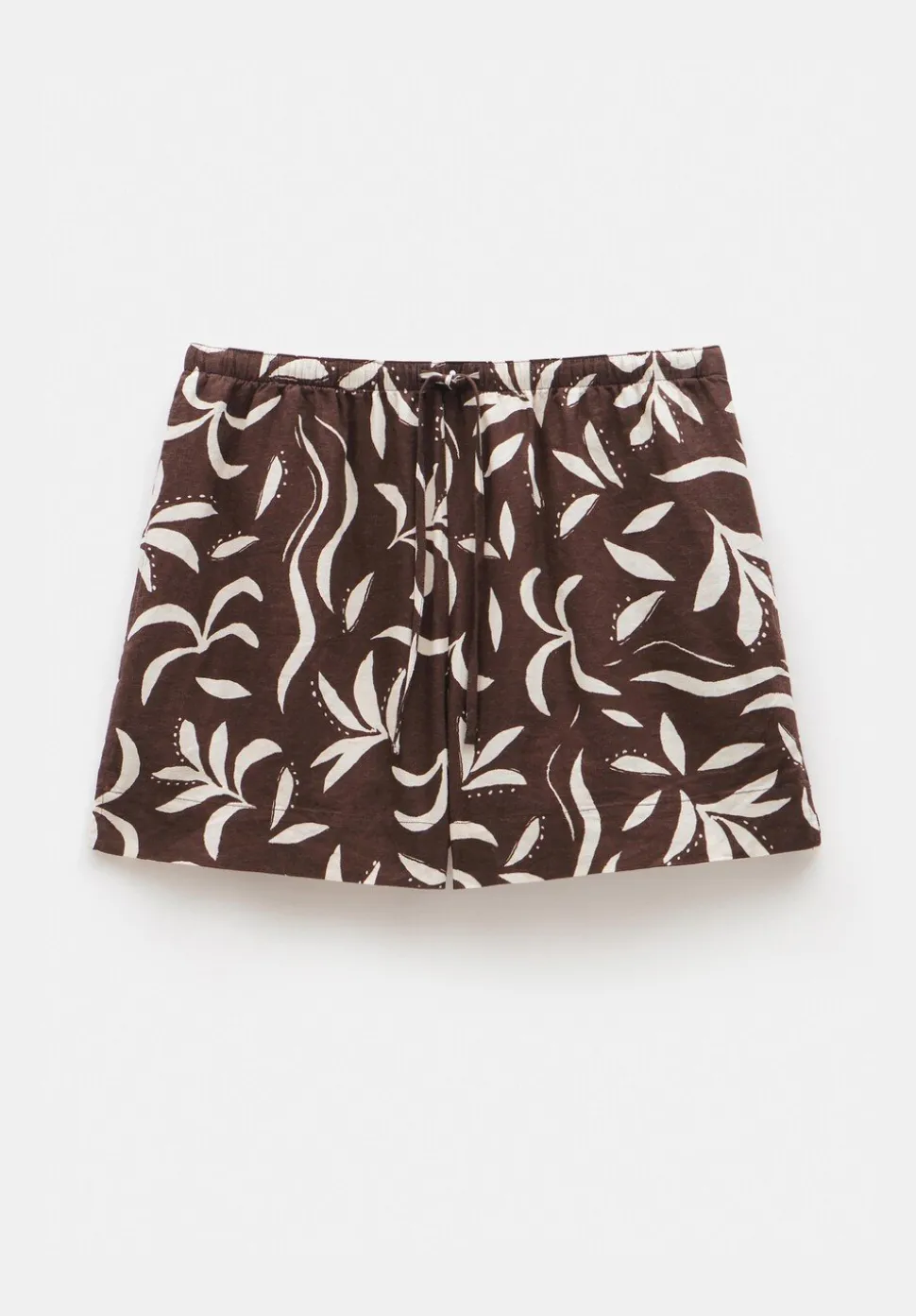 Printed Linen Blend Shorts