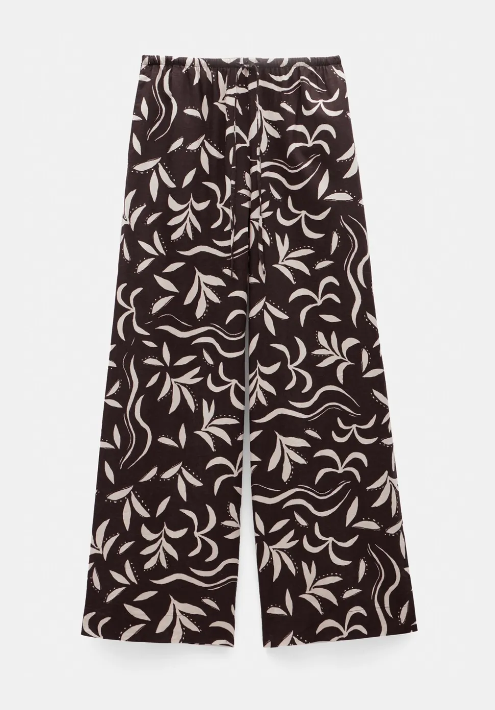 Printed Linen Blend Trouser