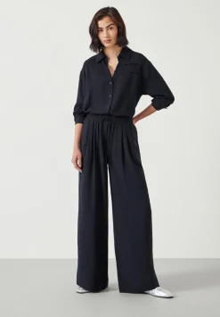 Prisha Wide Leg Pinstripe Trousers