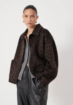 Pure Wool Leopard Double Faced Jacket