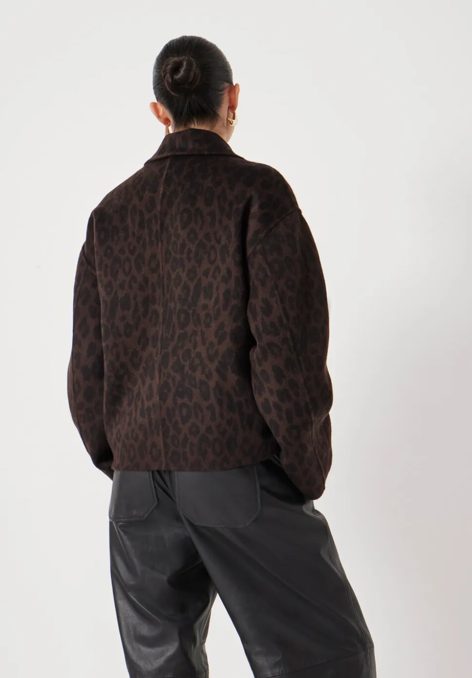Pure Wool Leopard Double Faced Jacket