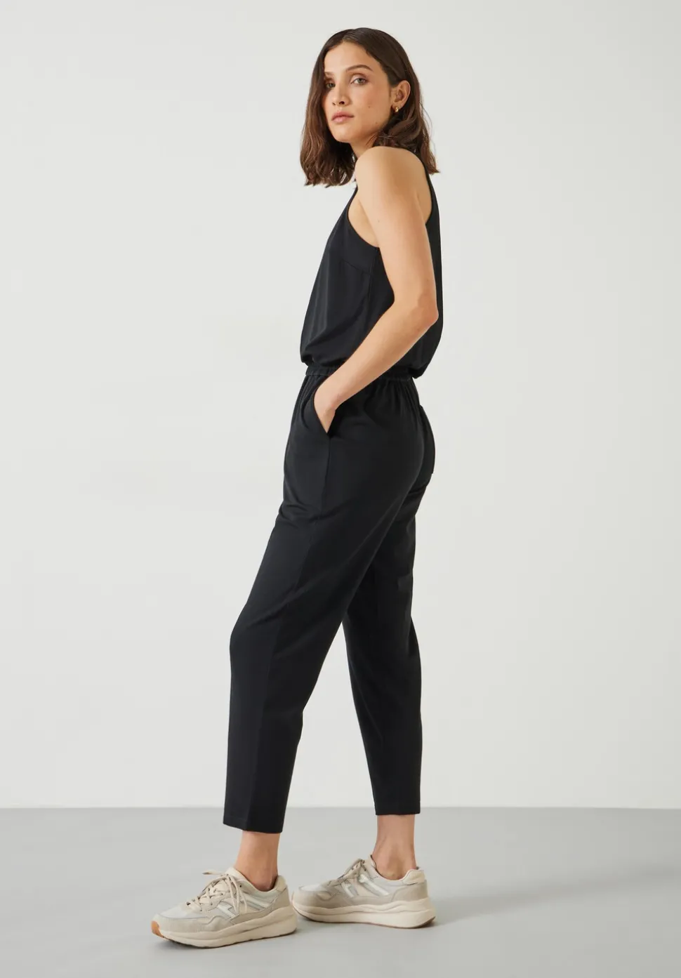 Racer Back Jersey Jumpsuit