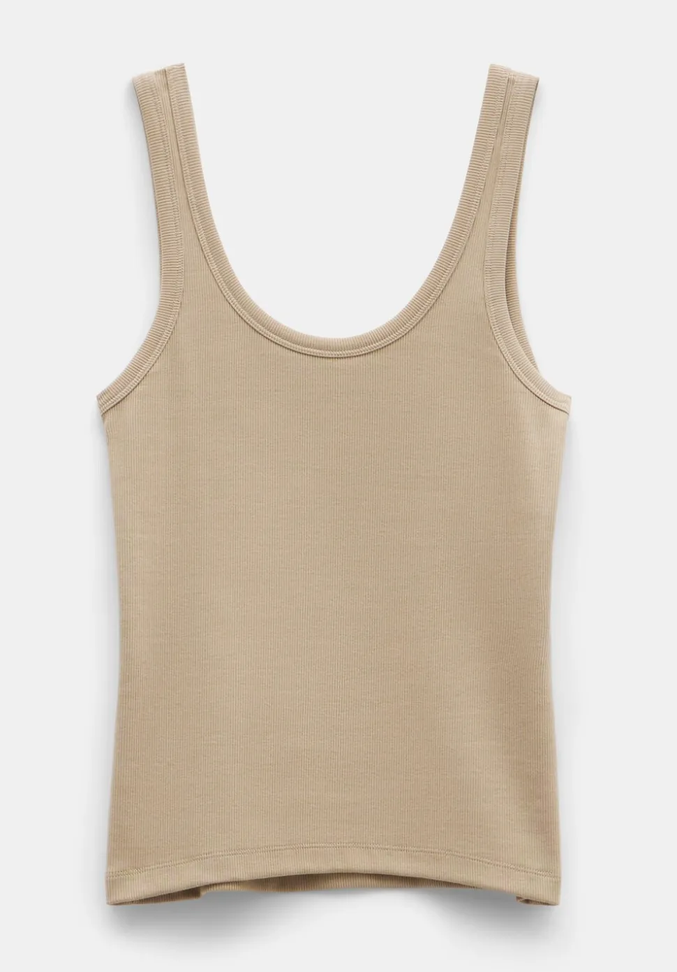 Ribbed Low Scoop Fitted Vest