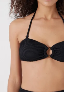 Ring Bandeau Crinkle Bikini Top