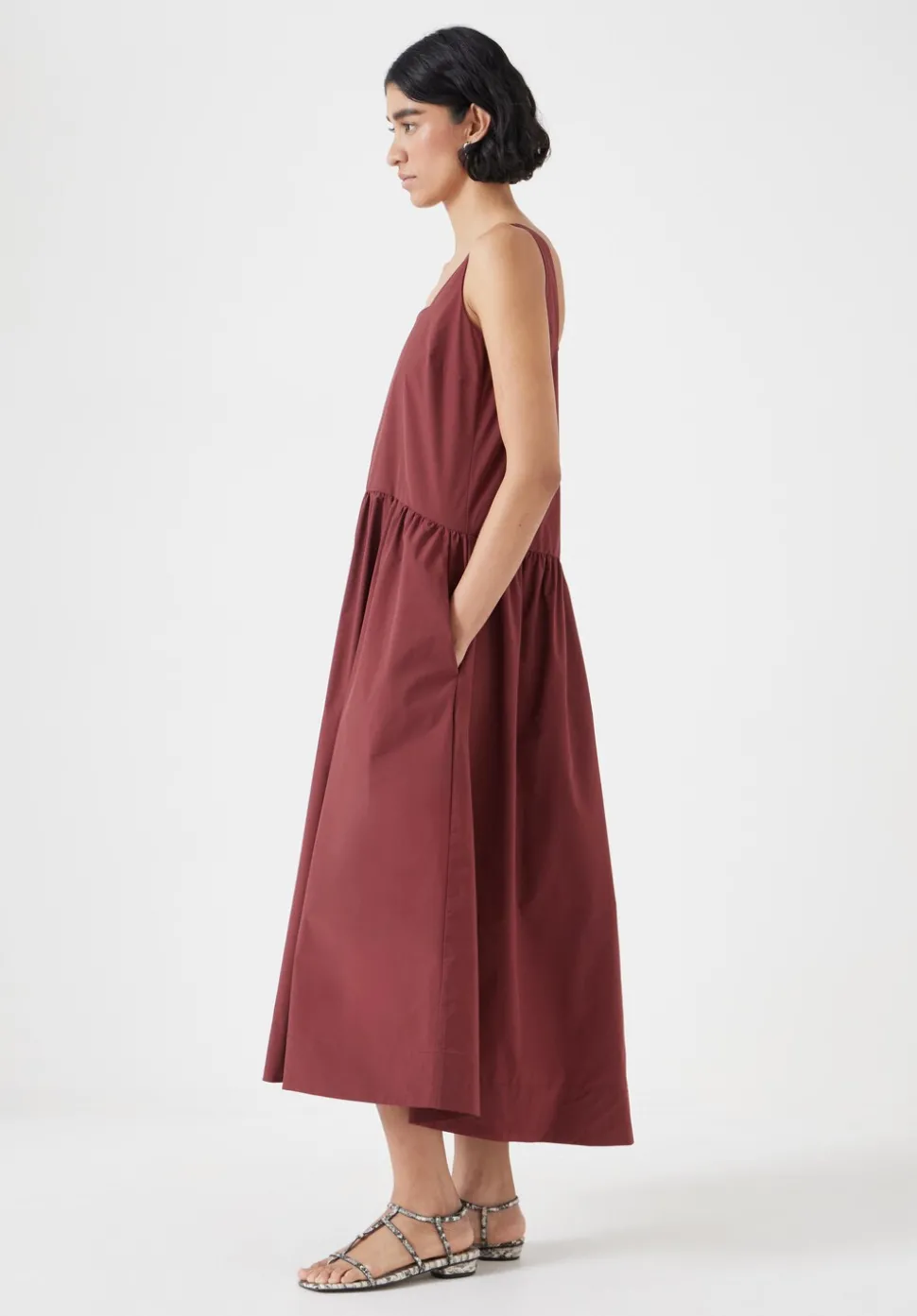 Romi Technical Sleeveless Midi Ballerina Dress