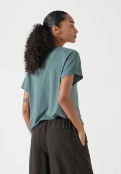 Rosalia Linen Blend V Neck T-Shirt