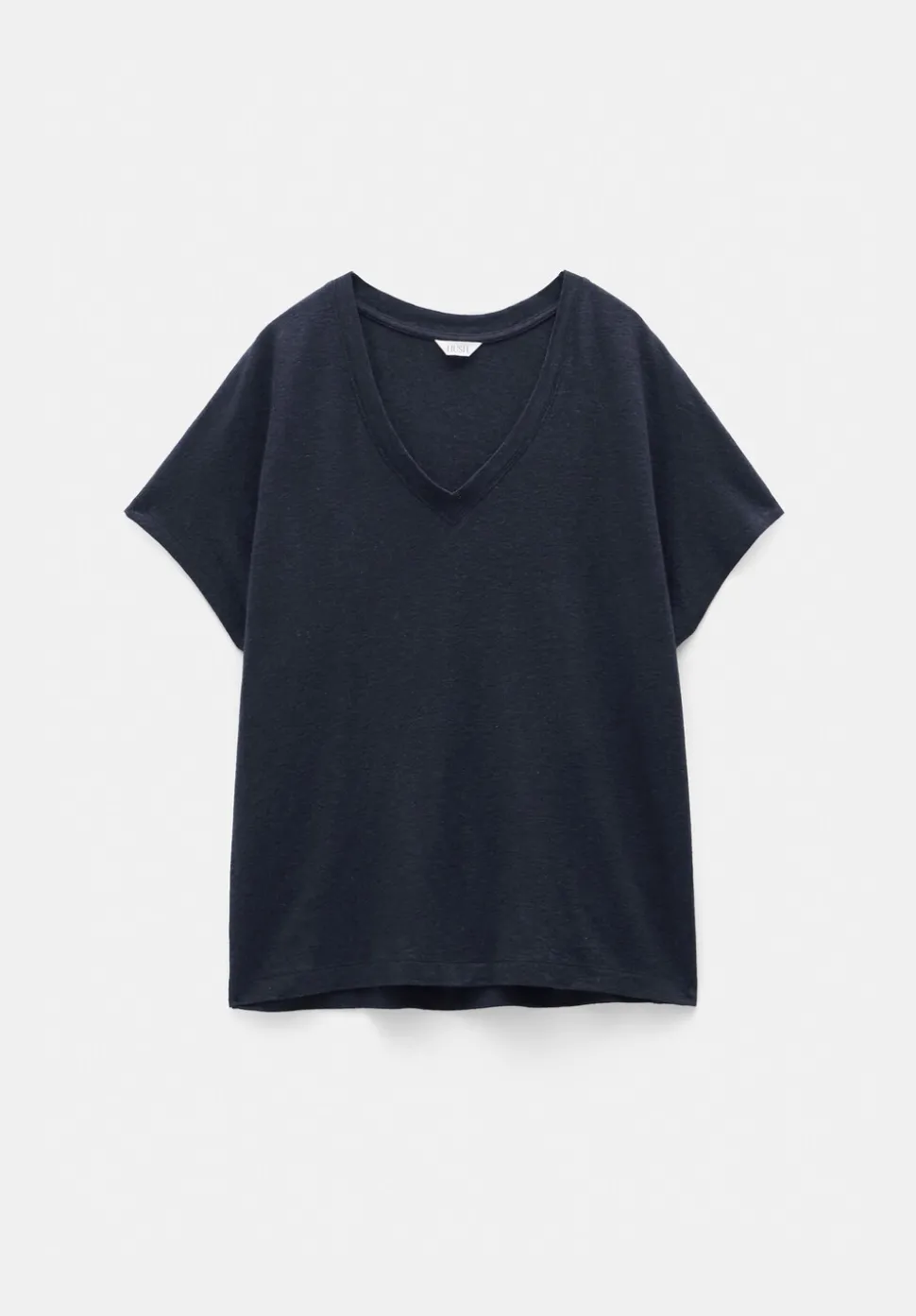 Rosalia Linen Blend V Neck T-Shirt