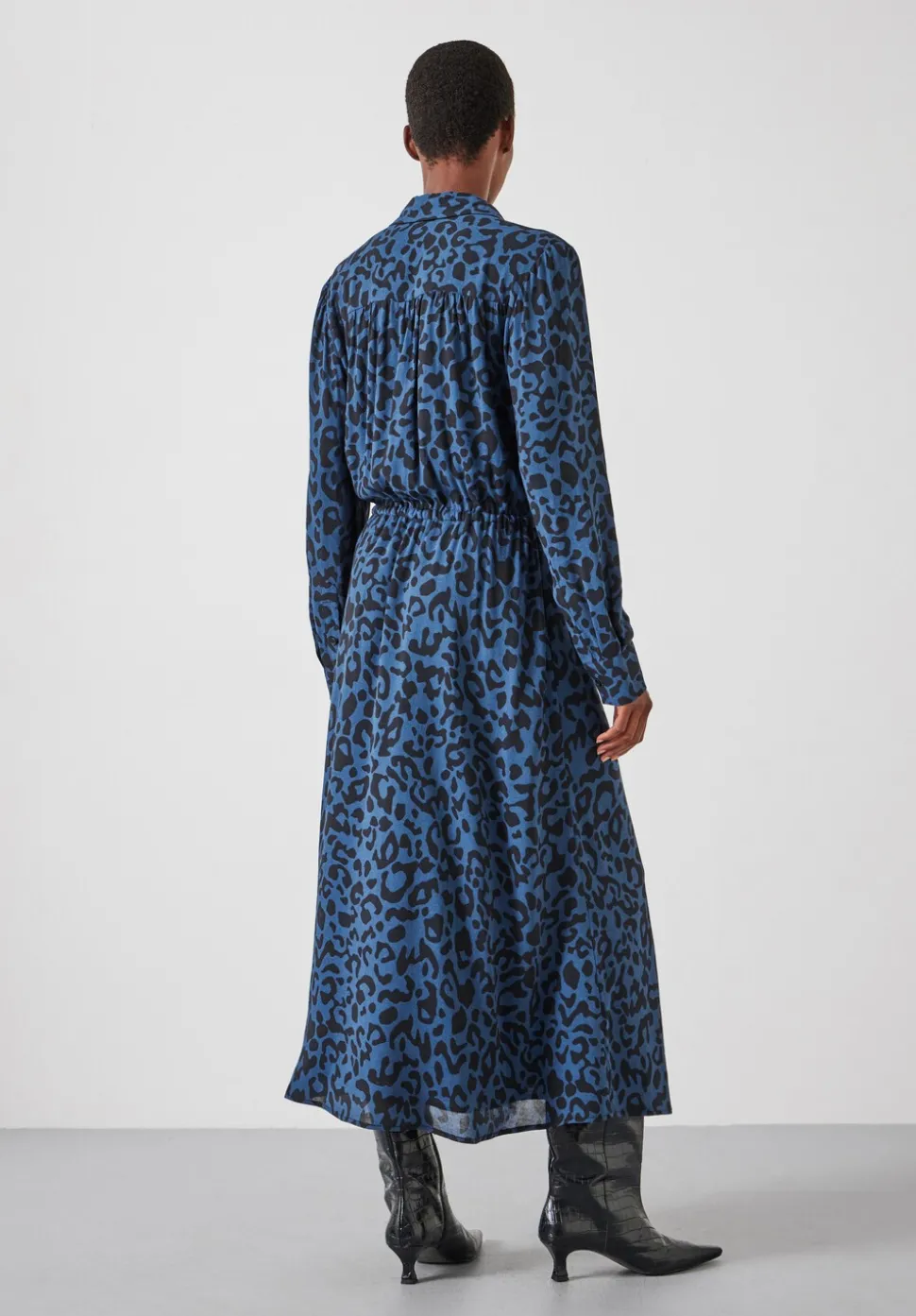 Rosey Leopard Midi Shirt Dress