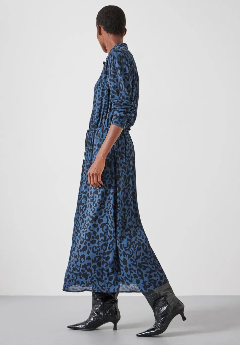 Rosey Leopard Midi Shirt Dress