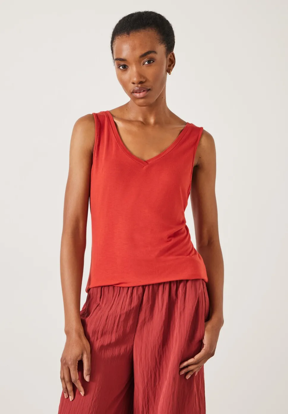 Sally V-Neck Jersey Vest Top