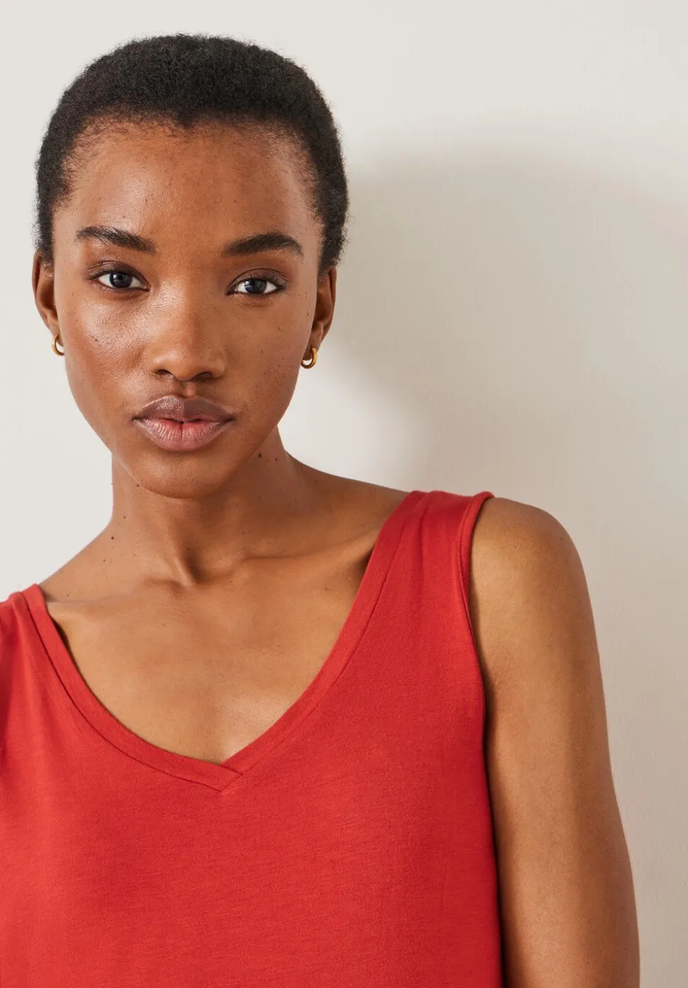 Sally V-Neck Jersey Vest Top