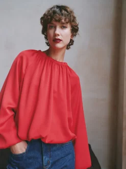 Satin Bubble Hem Top