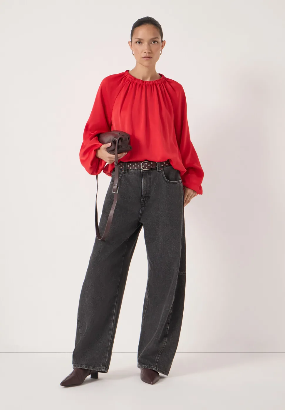 Satin Bubble Hem Top