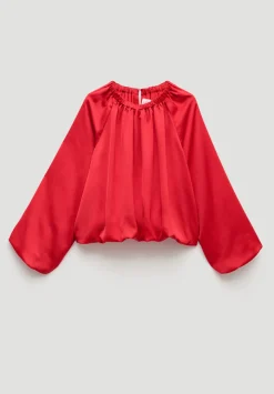 Satin Bubble Hem Top