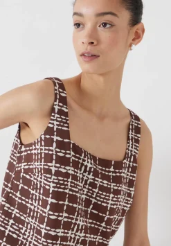 Satin Twill Square Neckline Tank Top