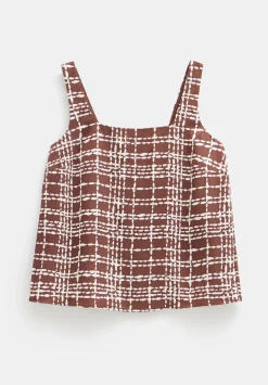 Satin Twill Square Neckline Tank Top