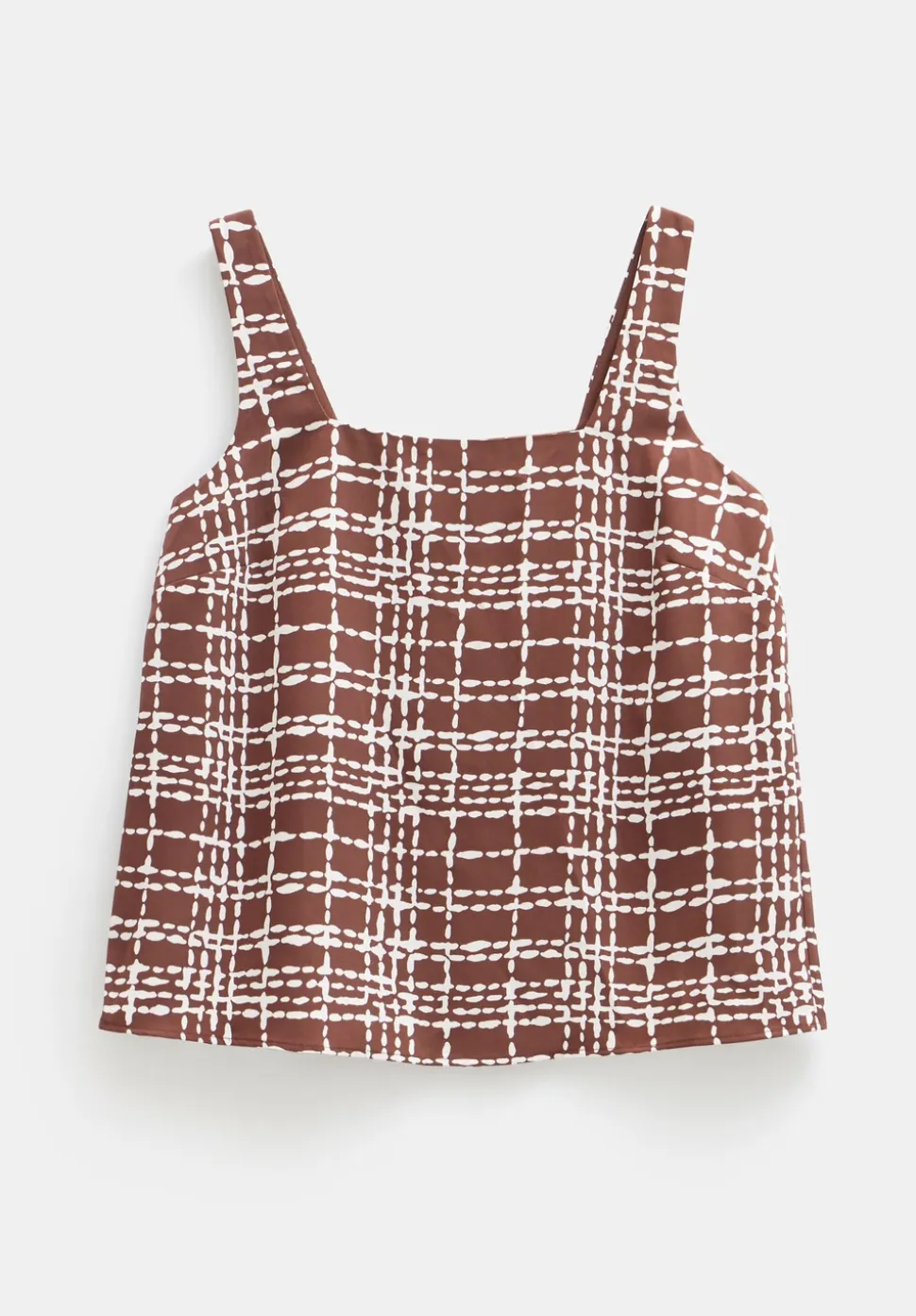 Satin Twill Square Neckline Tank Top