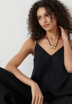 Seersucker Cotton Wide Leg Jumpsuit