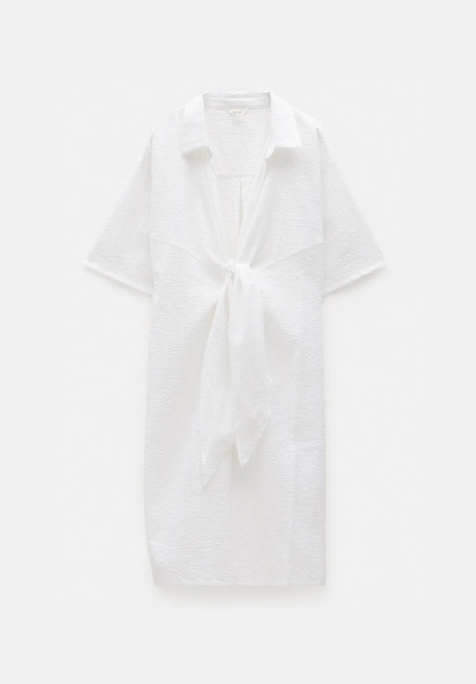 Seersucker Tie Front Beach Dress