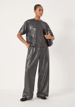Sequin Wide Leg Trouser