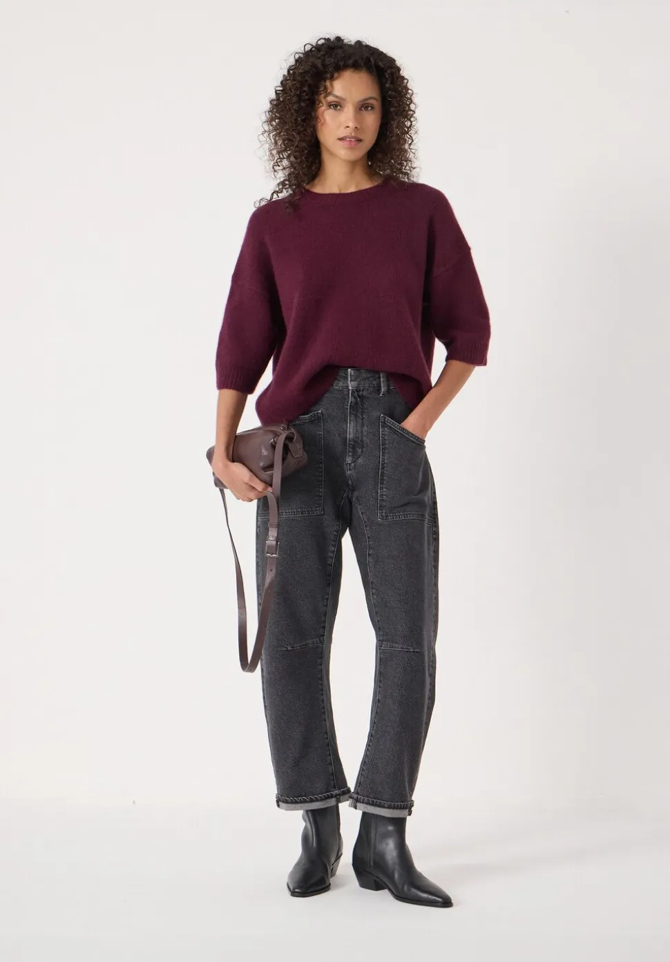 Short Sleeve Chunky Cashmere Tee
