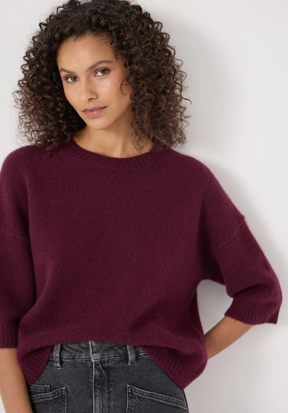 Short Sleeve Chunky Cashmere Tee