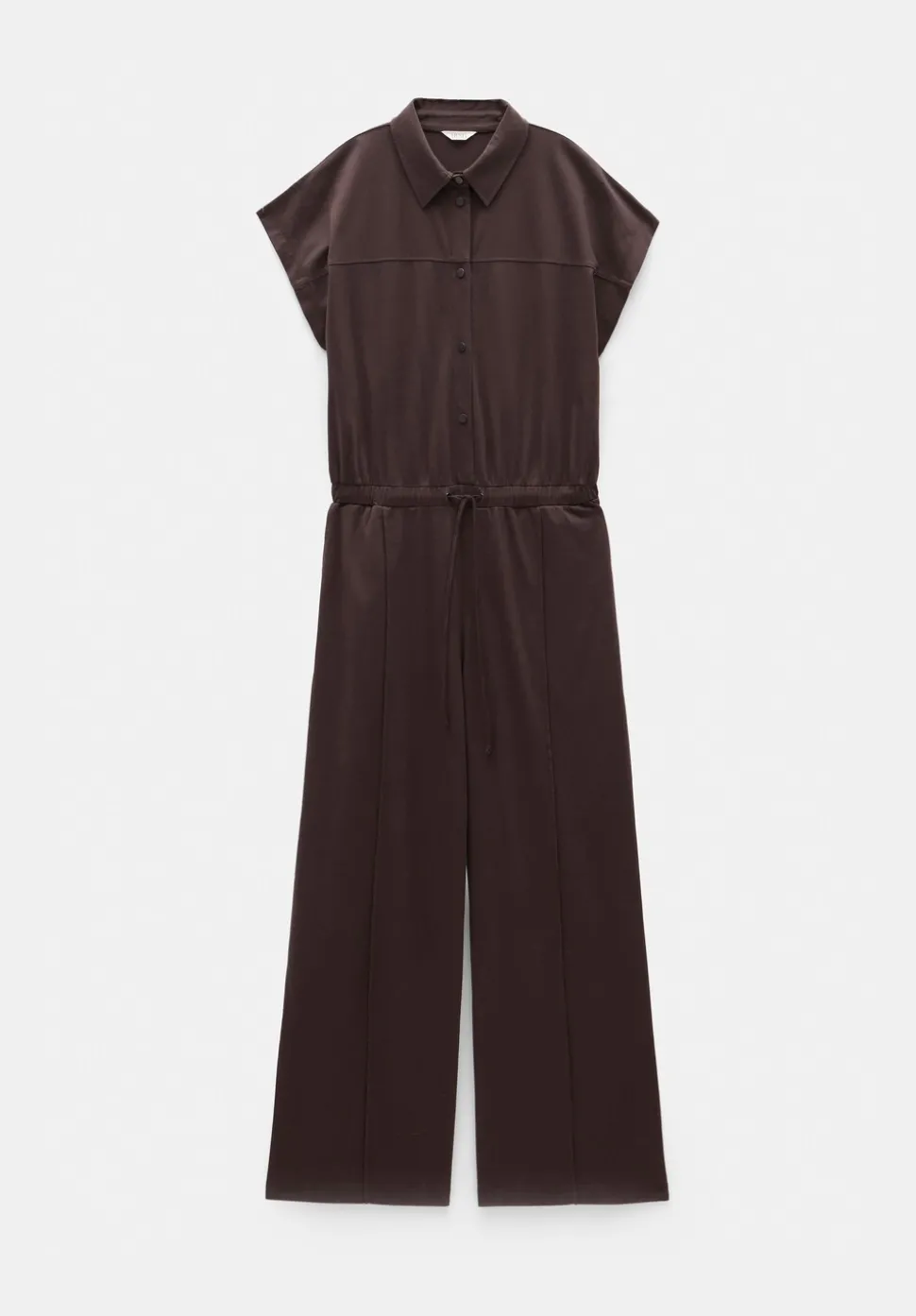 Short Sleeve Wide Leg Jersey Jumpsuit