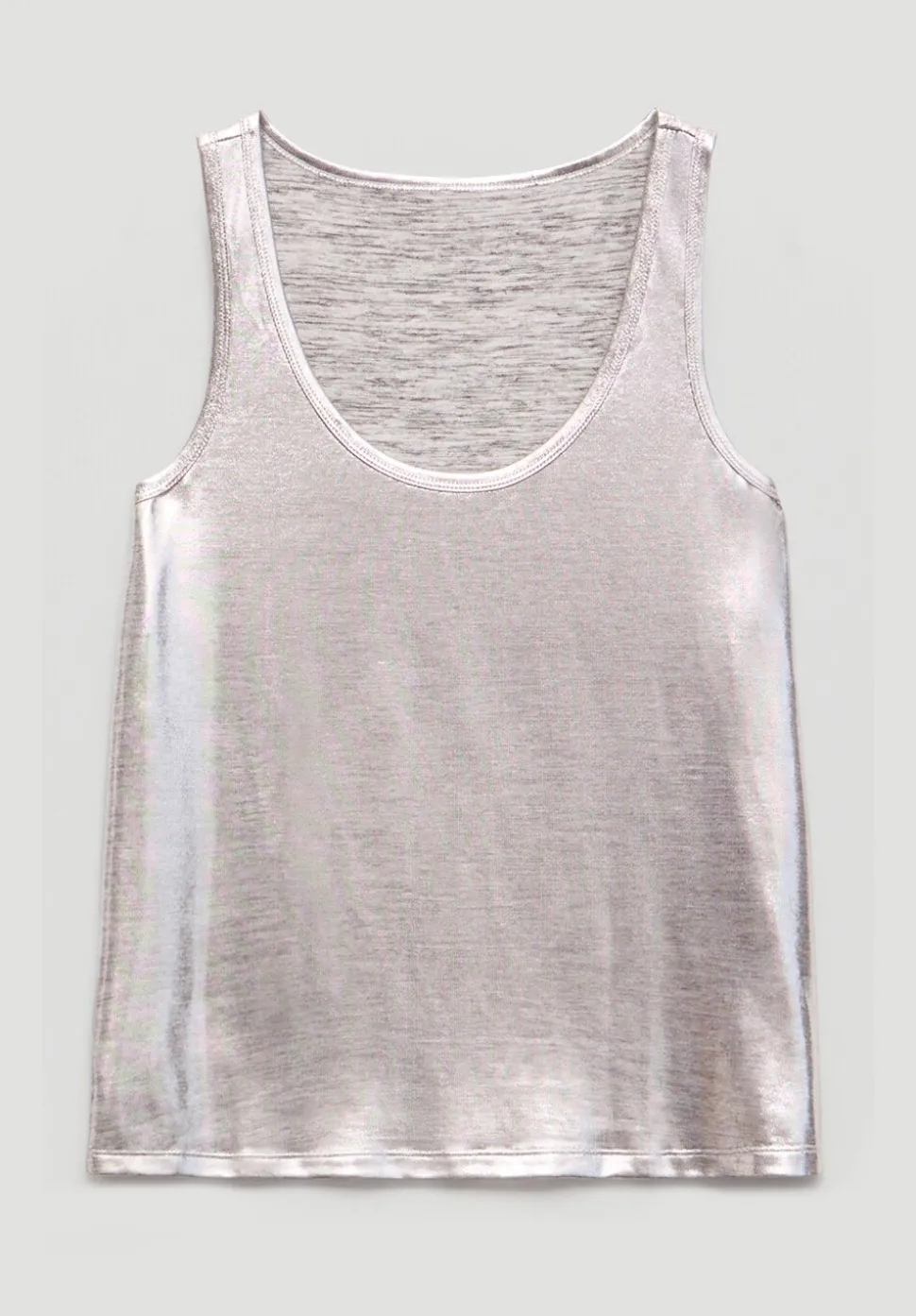 Silver Metallic Slub Vest
